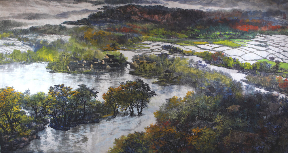 盛絜作品12《梦江南》  规格：169×95cm  2022年